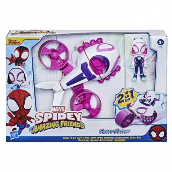 Figura Ghost Spider MARVEL Con Planeador Spidey And Friends