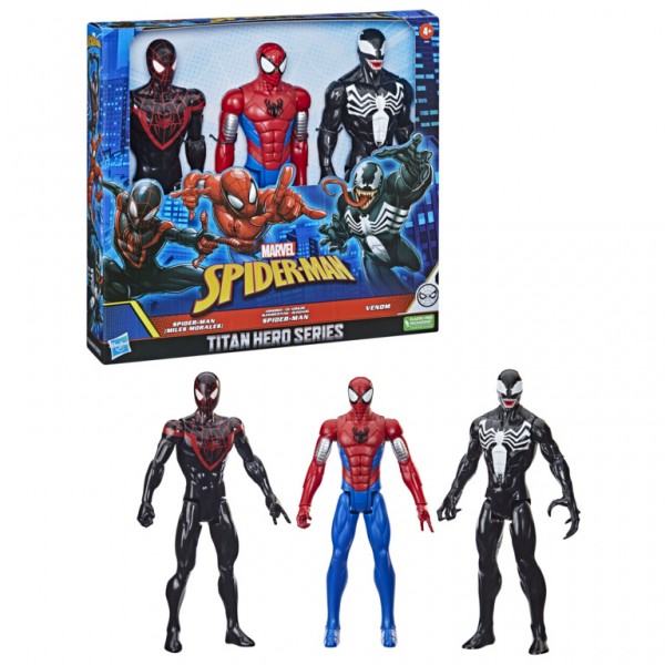 FIGURAS SPIDERMAN TITAN HERO SERIES MILES, VENOM Y SPIDERMAN