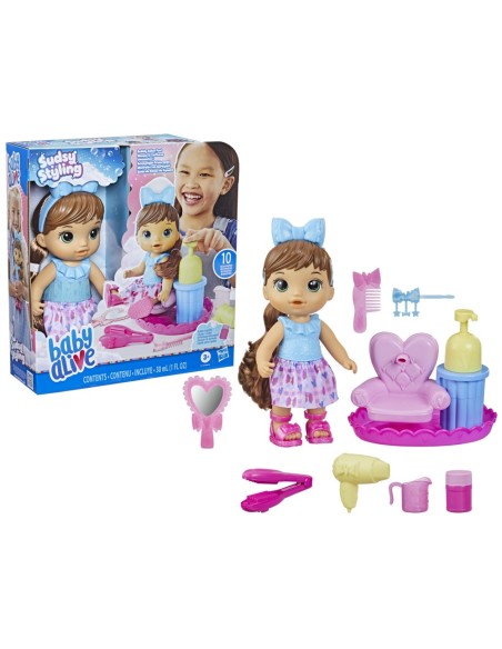 MUÑECA BABY ALIVE DIVERSION CON BURBUJAS CASTAÑA