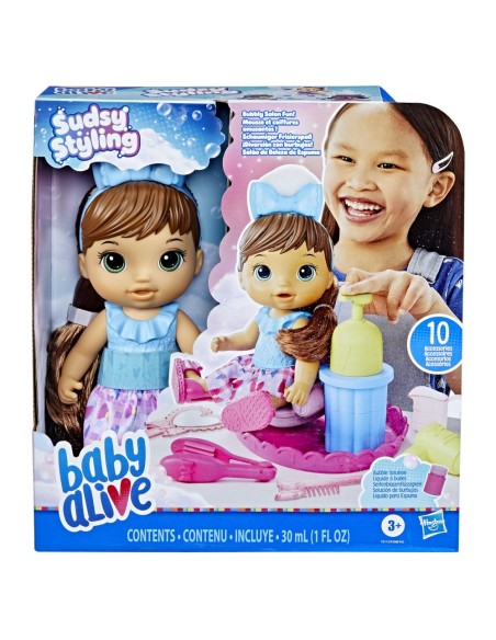 MUÑECA BABY ALIVE DIVERSION CON BURBUJAS CASTAÑA