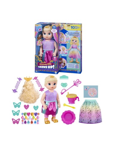 MUÑECA BABY ALIVE PRINCESA ELLIE GROWS UP RUBIA ACCESORIOS 2