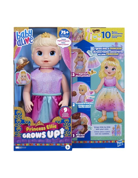MUÑECA BABY ALIVE PRINCESA ELLIE GROWS UP RUBIA ACCESORIOS 2