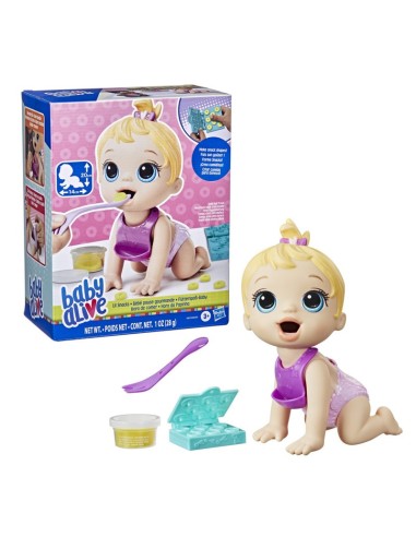 MUÑECA BABY ALIVE HORA DE COMER BEBÉ CABELLO RUBIA