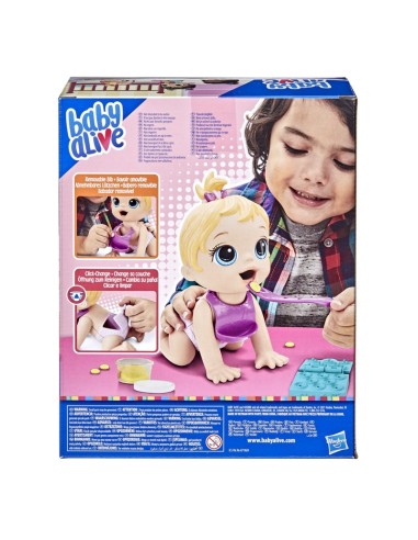 MUÑECA BABY ALIVE HORA DE COMER BEBÉ CABELLO RUBIA