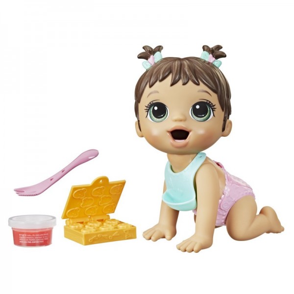 MUNECA BABY ALIVE HORA DE COMER BEBE CABELLO CASTANA