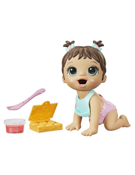 MUÑECA BABY ALIVE HORA DE COMER BEBÉ CABELLO CASTAÑA