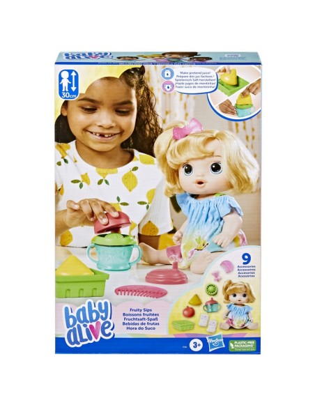 MUÑECA BABY ALIVE BEBIDA DE FRUTAS MANZANA