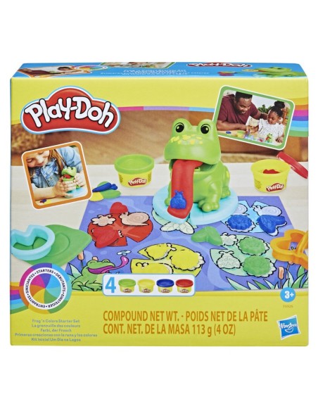 MASAS Y PLASTILINAS PLAY DOH PRIMERAS CREACIONES CON LA RANA Y LOS COLORES