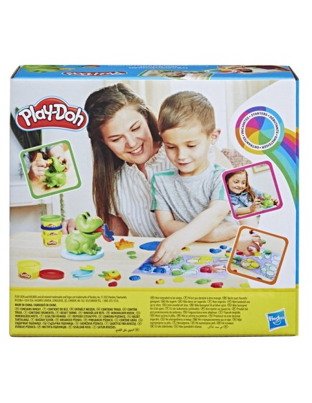 MASAS Y PLASTILINAS PLAY DOH PRIMERAS CREACIONES CON LA RANA Y LOS COLORES