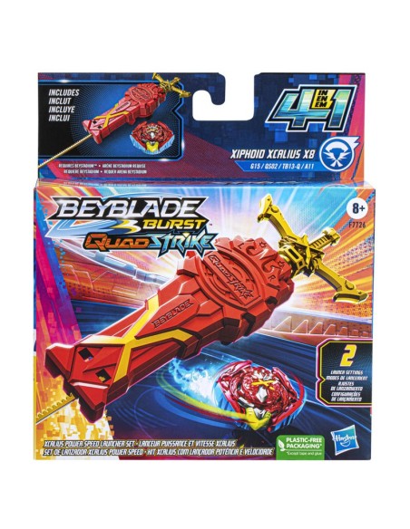 SET LANZADOR BEYBLADE BURST QUADSTRIKE XCALIUS POWER SPEED