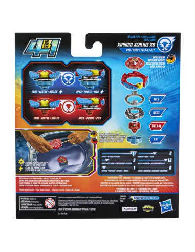 SET LANZADOR BEYBLADE BURST QUADSTRIKE XCALIUS POWER SPEED