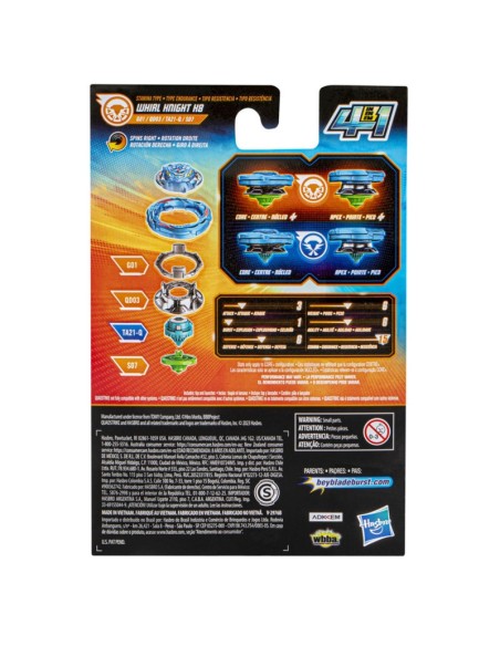 TROMPO BEYBLADE BURST QUADSTRIKE WHIRL KNIGHT K8