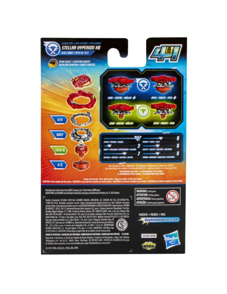 TROMPO BEYBLADE BURST QUADSTRIKE STELLAR HYPERION H8