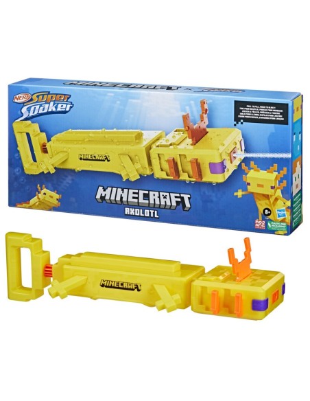 LANZADOR DE AGUA SUPER SOAKER MINECRAFT AXOLOTL