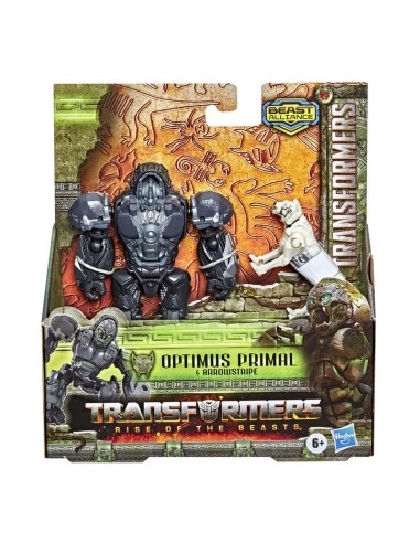 FIGURA ACCIÓN TRANSFORMERS EL DESPERTAR DE LAS BESTIAS BEAST ALLIANCE BEAST WEAPONIZERS OPTIMUS PRIMAL Y ARROWSTRIPE