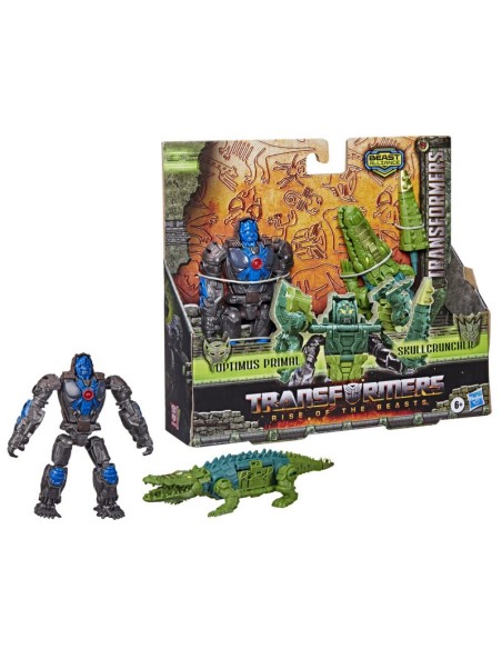FIGURA DE ACCIÓN TRANSFORMERS BEAST COMBINERS PACK DOBLE OPTIMUS PRIMAL Y SKULLCRUNCHER