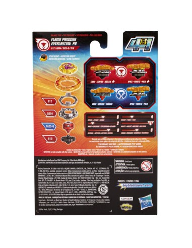 TROMPO BEYBLADE BURST QUADSTRIKE FLAME PANDORA EVERLASTING P8