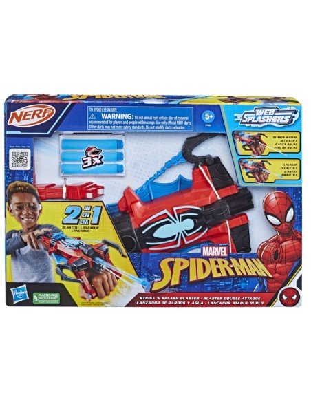 LANZADOR NERF SPIDER-MAN DARDOS Y AGUA