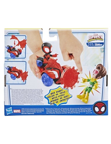 FIGURA DE ACCIÓN SPIDEY AND FRIENDS MILES MORALES SPIDER-MAN, SET TECNO-MOTO