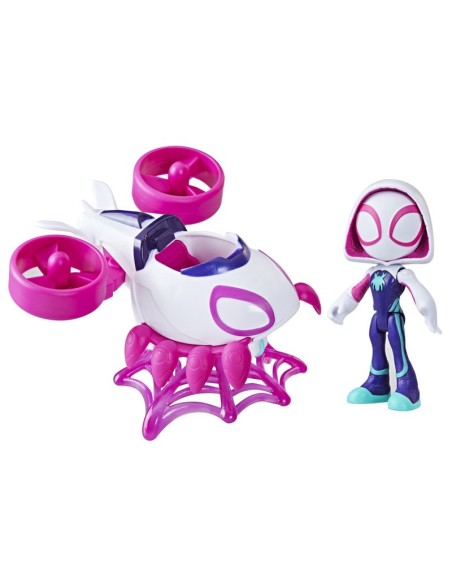 FIGURA DE ACCIÓN SPIDEY AND FRIENDS  GHOST SPIDER, SET ARACNOCÓPTERO