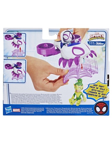 FIGURA DE ACCIÓN SPIDEY AND FRIENDS  GHOST SPIDER, SET ARACNOCÓPTERO