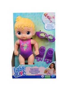 MUÑECA BABY ALIVE SUNNY LA NADADORA PELO RUBIO 2