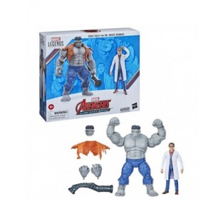 FIGURA DE ACCIÓN MARVEL LEGENDS SERIES HULK GRIS Y EL DR. BRUCE BANNER