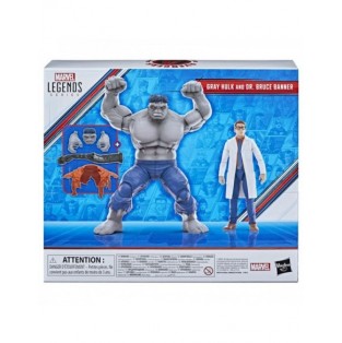 FIGURA DE ACCIÓN MARVEL LEGENDS SERIES HULK GRIS Y EL DR. BRUCE BANNER