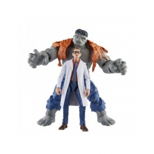 FIGURA DE ACCIÓN MARVEL LEGENDS SERIES HULK GRIS Y EL DR. BRUCE BANNER