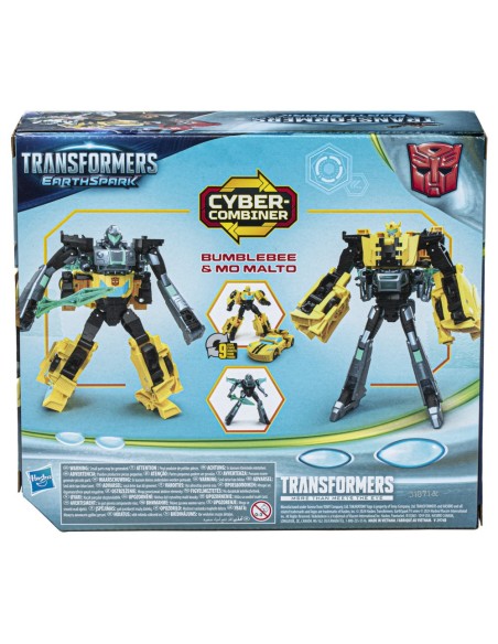 FIGURA DE ACCIÓN TRANSFORMERS EARTHSPARK CYBER-COMBINER BUMBLEBEE Y MO MALTO