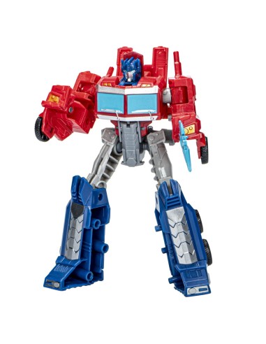 FIGURA DE ACCIÓN TRANSFORMERS EARTHSPARK OPTIMUS PRIME CON REMOLQUE DE COMBATE
