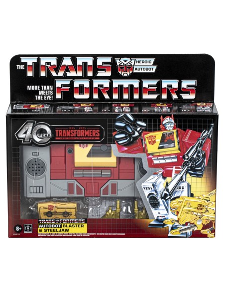 FIGURA DE ACCIÓN TRANSFORMERS RETRO AUTOBOT BLASTER Y STEELJAW