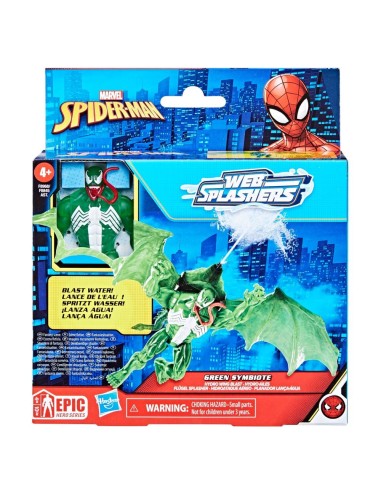 SET SPIDERMAN EPIC HERO SERIES WEB SPLASHERS HIDROATAQUE AÉREO DE SIMBIONTE VERDE