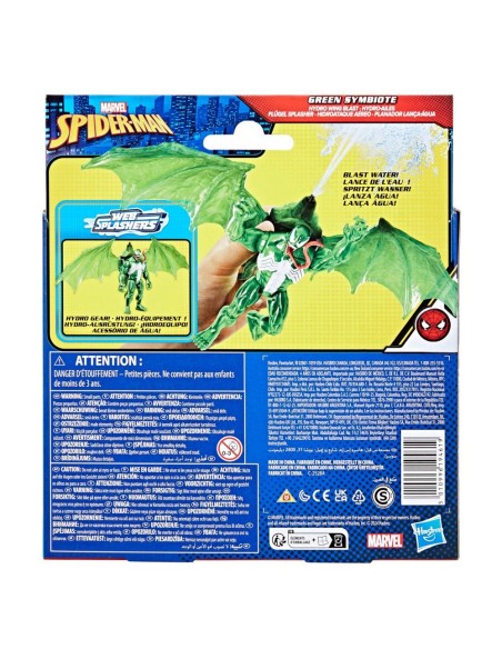 SET SPIDERMAN EPIC HERO SERIES WEB SPLASHERS HIDROATAQUE AÉREO DE SIMBIONTE VERDE