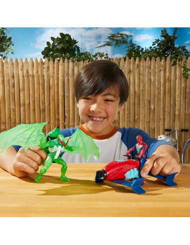 SET SPIDERMAN EPIC HERO SERIES WEB SPLASHERS HIDROATAQUE AÉREO DE SIMBIONTE VERDE