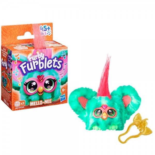 Furby Furblets Mello-Nee Pink and Green Plush