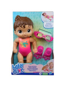 MUÑECA BABY ALIVE SUNNY LA NADADORA CABELLO CASTAÑO 2