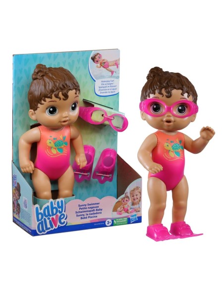 MUÑECA BABY ALIVE SUNNY LA NADADORA CABELLO CASTAÑO
