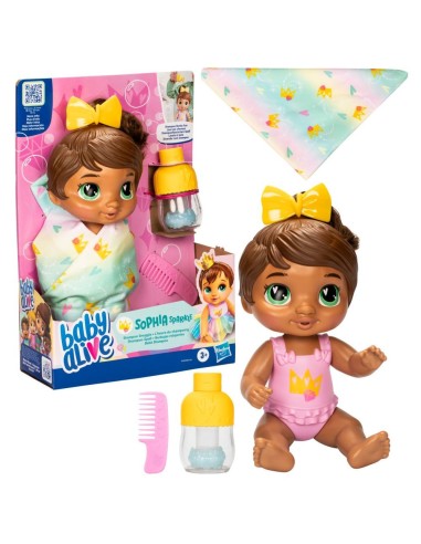 MUÑECA BABY ALIVE BURBUJAS RELAJANTES SOPHIA SPARKLE CABELLO CASTAÑO