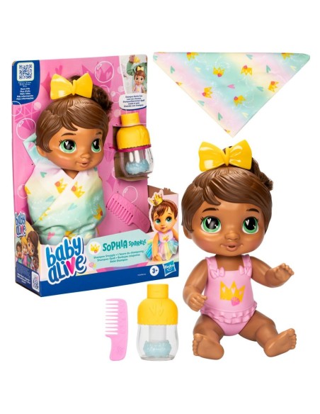 MUÑECA BABY ALIVE BURBUJAS RELAJANTES SOPHIA SPARKLE CABELLO CASTAÑO