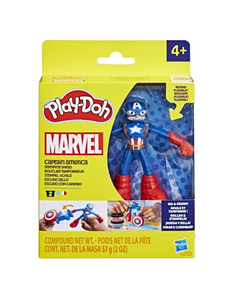 MASAS PLAY DOH MARVEL CAPITÁN AMÉRICA ESCUDO SELLO