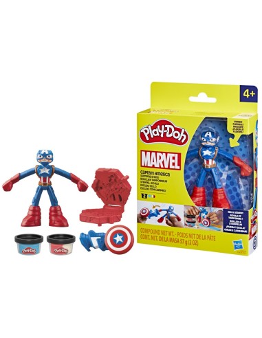 MASAS PLAY DOH MARVEL CAPITÁN AMÉRICA ESCUDO SELLO