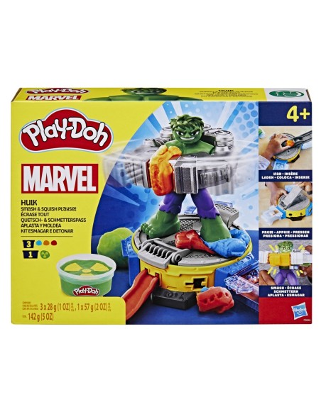 MASAS PLAY DOH MARVEL HULK APLASTA Y MOLDEA