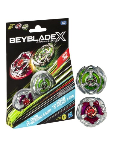 TROMPO BEYBLADE X CHAIN INCENDIO 5-60HT Y ARROW WIZARD 4-60N