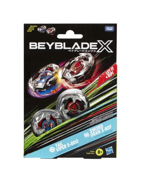 TROMPO BEYBLADE X TAIL VIPER 5-80O Y SWORD DRAN 3-60F