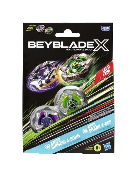 TROMPO BEYBLADE X KNIFE SHINOBI 4-80HN Y KEEL SHARK 3-80