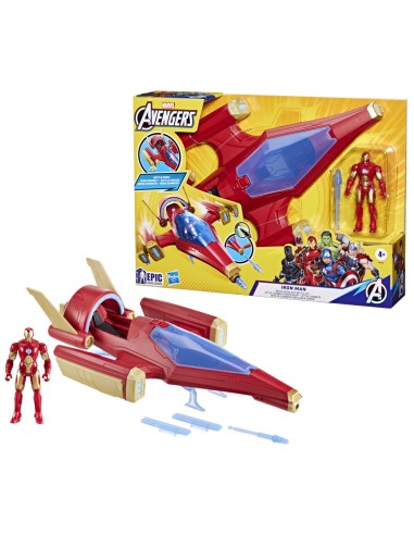 FIGURA DE ACCIÓN MARVEL AVENGERS EPIC HERO SERIES IRON MAN JET DE COMBATE