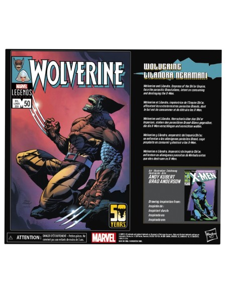 FIGURA DE ACCIÓN MARVEL LEGENDS SERIES WOLVERINE Y LILANDRA NERAMANI