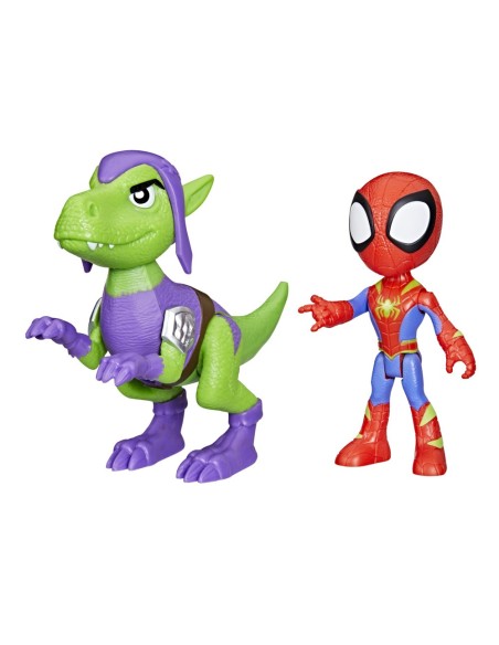 FIGURA DE ACCIÓN SPIDEY & HIS AMAZING FRIENDS DINO-WEBS SPIDEY Y GOBLIN RAPTOR