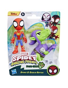 FIGURA DE ACCIÓN SPIDEY & HIS AMAZING FRIENDS DINO-WEBS SPIDEY Y GOBLIN RAPTOR 2